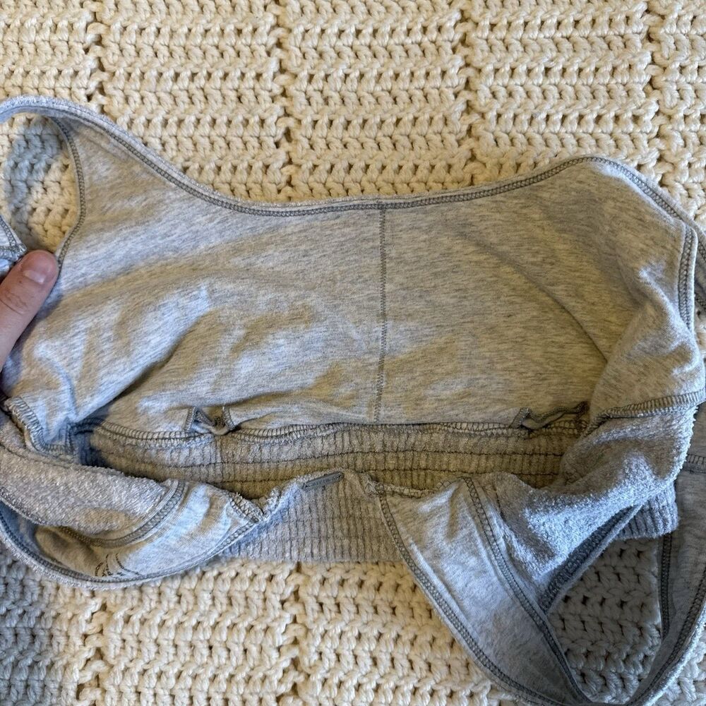 Gilly Hicks Sports Bra Longline Soft Tee Terry Cloth Feel Light Gray Size M - Picture 7 of 7